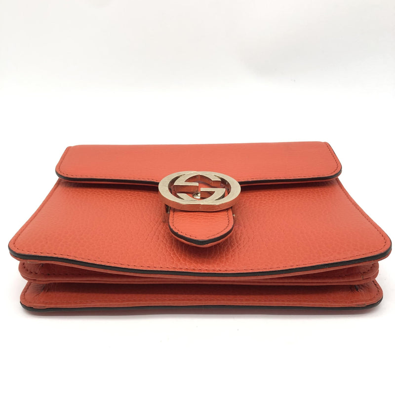 Gucci Interlocking Chain Leather Orange Bag