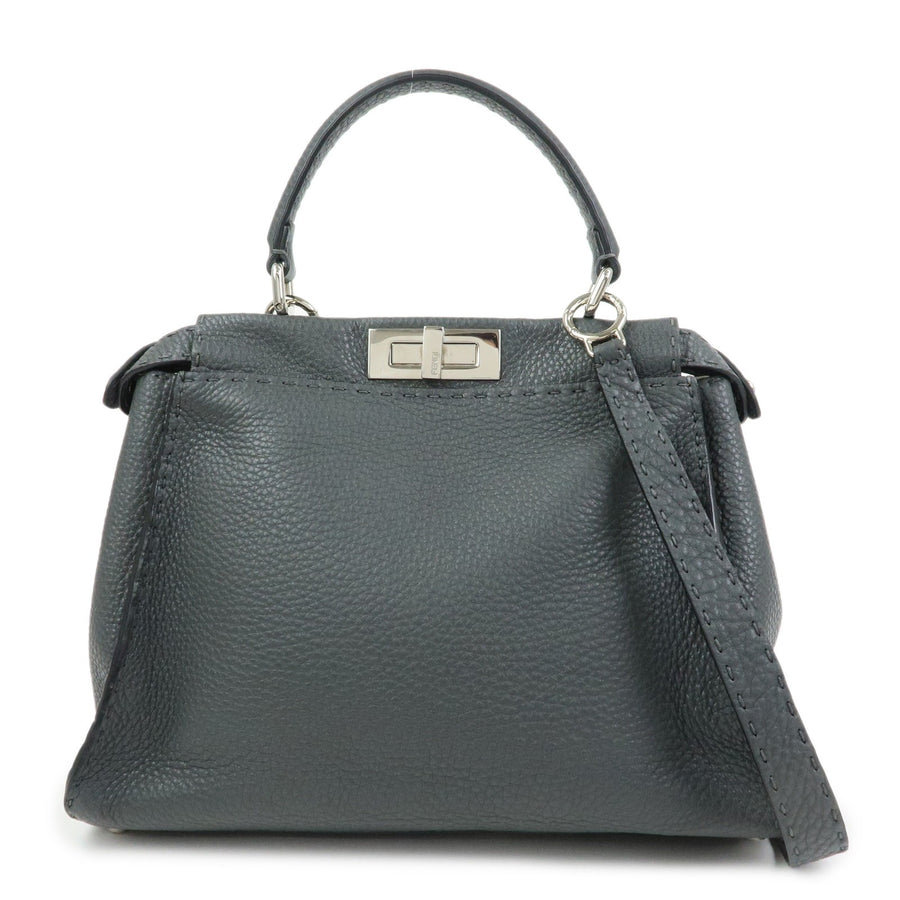 Fendi Selleria Peekaboo Leather Gray Bag