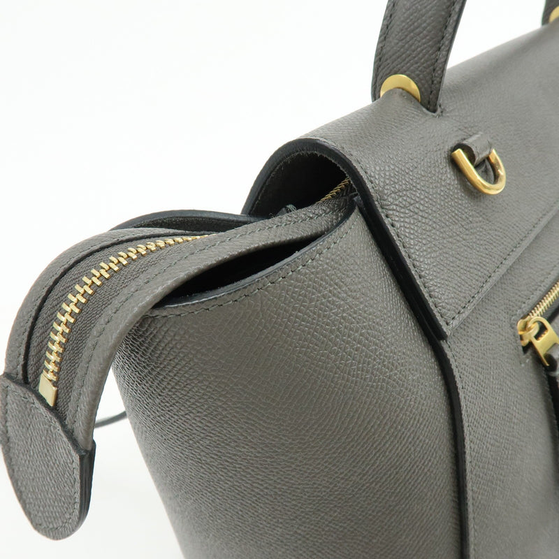 Celine Belt Textured Leather Gray Calfskin Bag