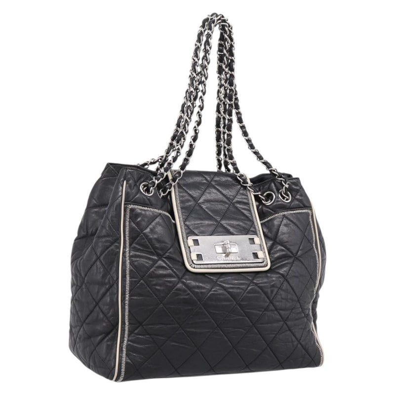 Chanel North South Mademoiselle Lock Quilted Leather Black Bag
