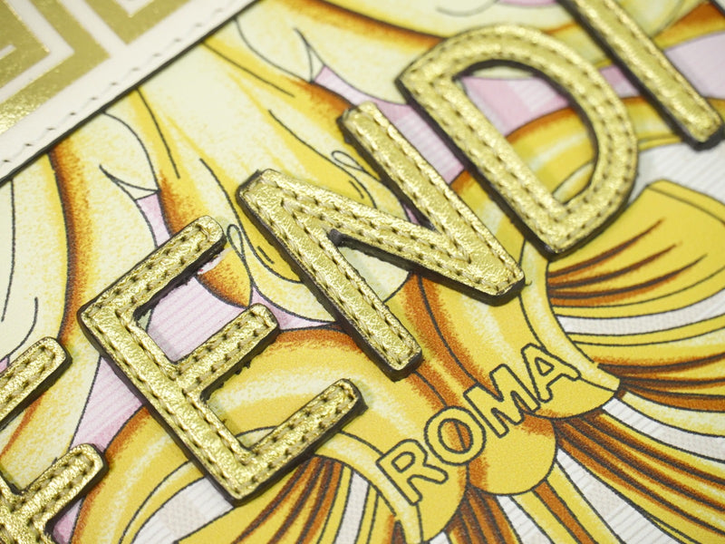 Fendi X Versace Fendace Convertible Sunshine Shopper Printed Laminated Leather Multicolour Bag