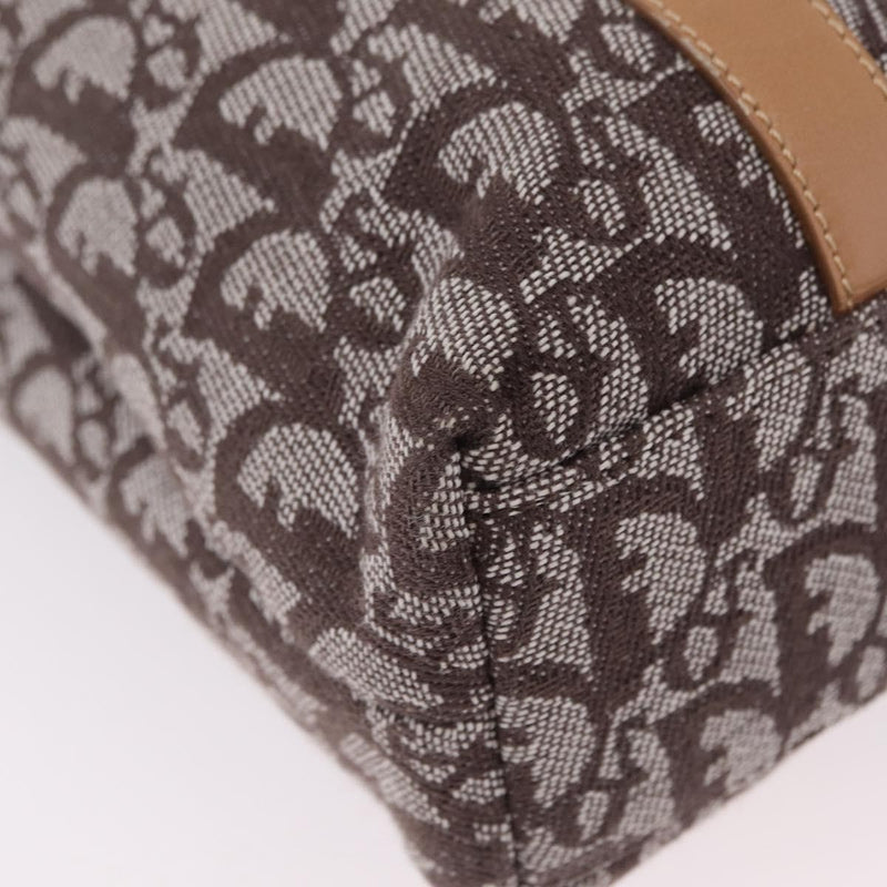 Christian Dior Vintage Open Diorissimo Canvas Brown Bag