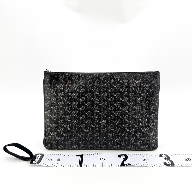 Goyard Senat Zip Coated Canvas Black Bag