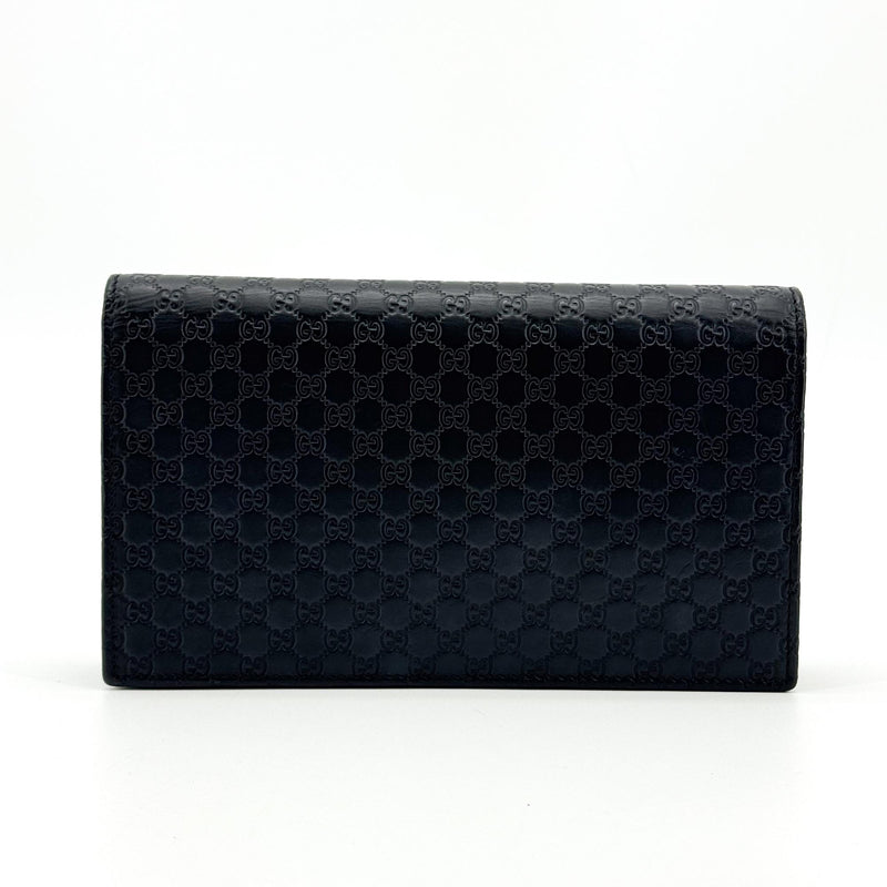 Gucci Wallet On Strap Microguccissima Leather Black Bag