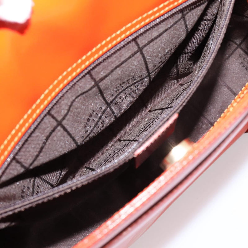 Celine Top Handle Leather Orange Bag