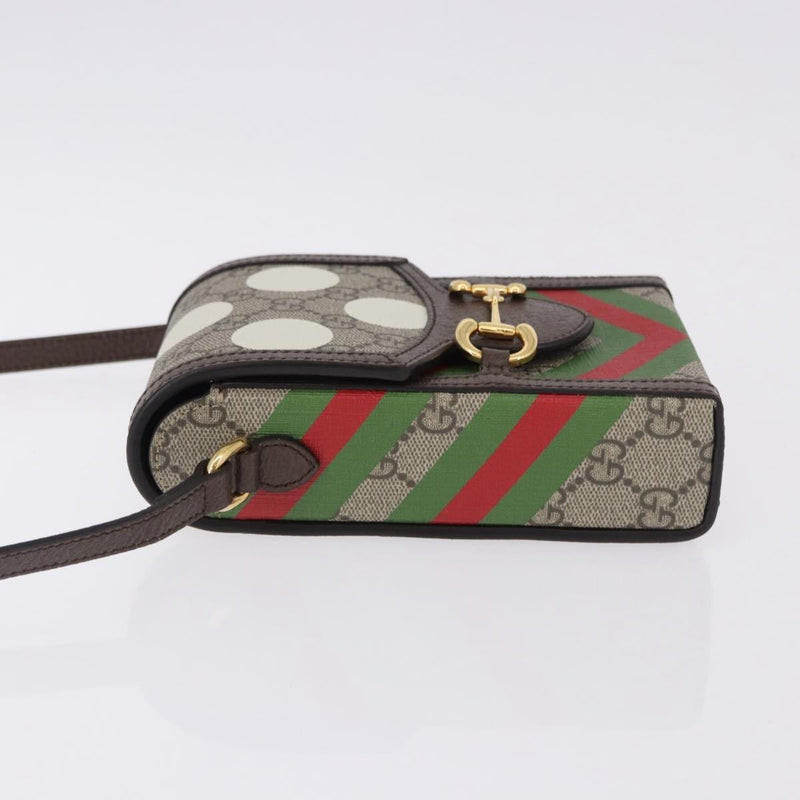 Gucci Horsebit 1955 Printed Gg Coated Canvas Beige Bag