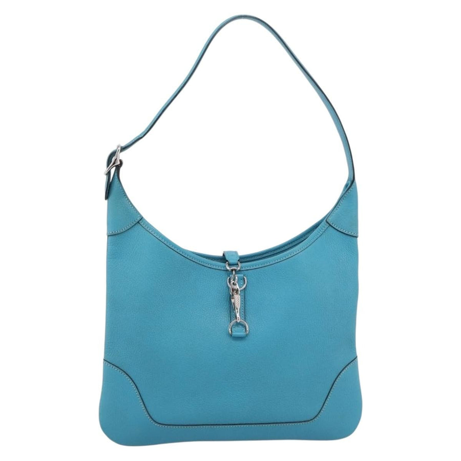 Hermes Trim Clemence Blue Leather Bag