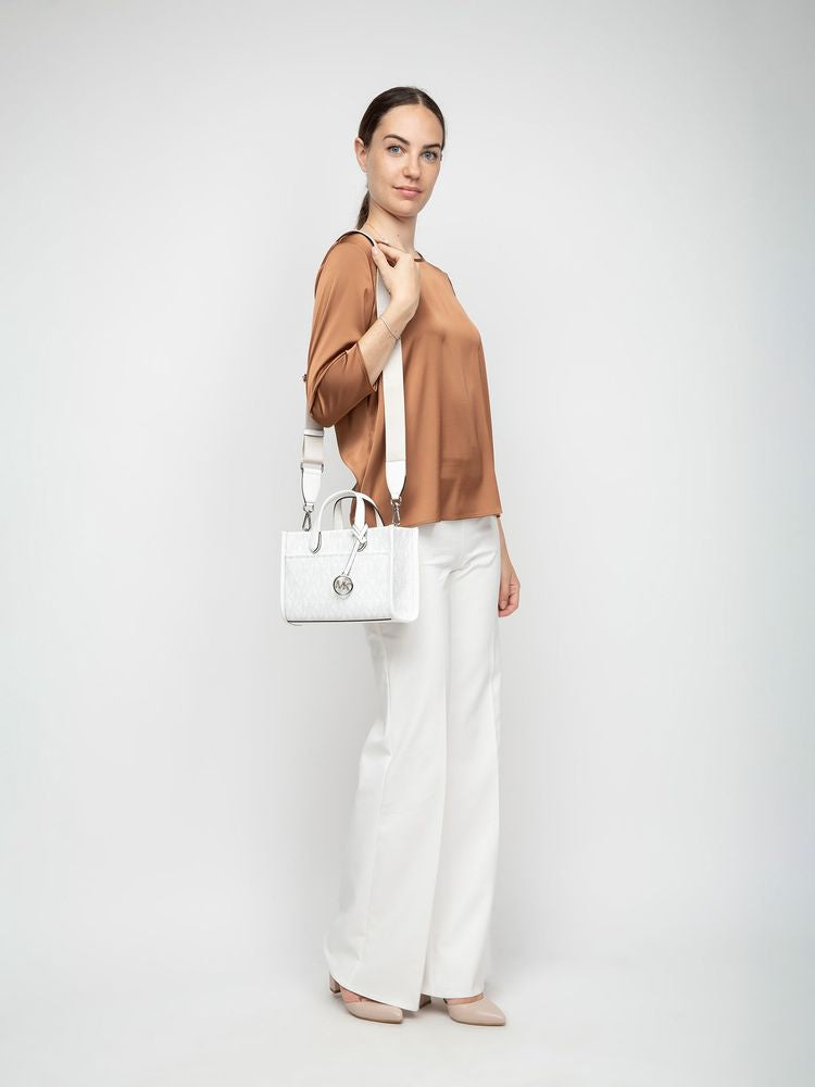 Michael Kors Logo-Print Coated Canvas Tote Bag — White 89.coated