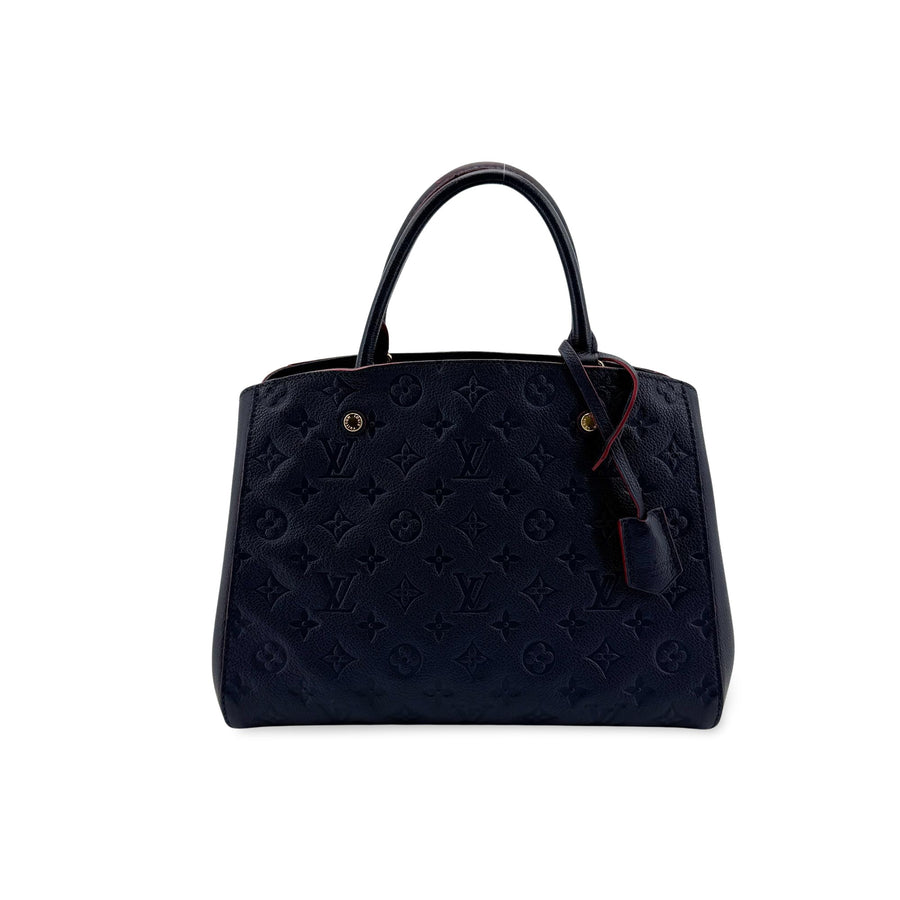 Louis Vuitton Montaigne Monogram Empreinte Leather Navy Bag