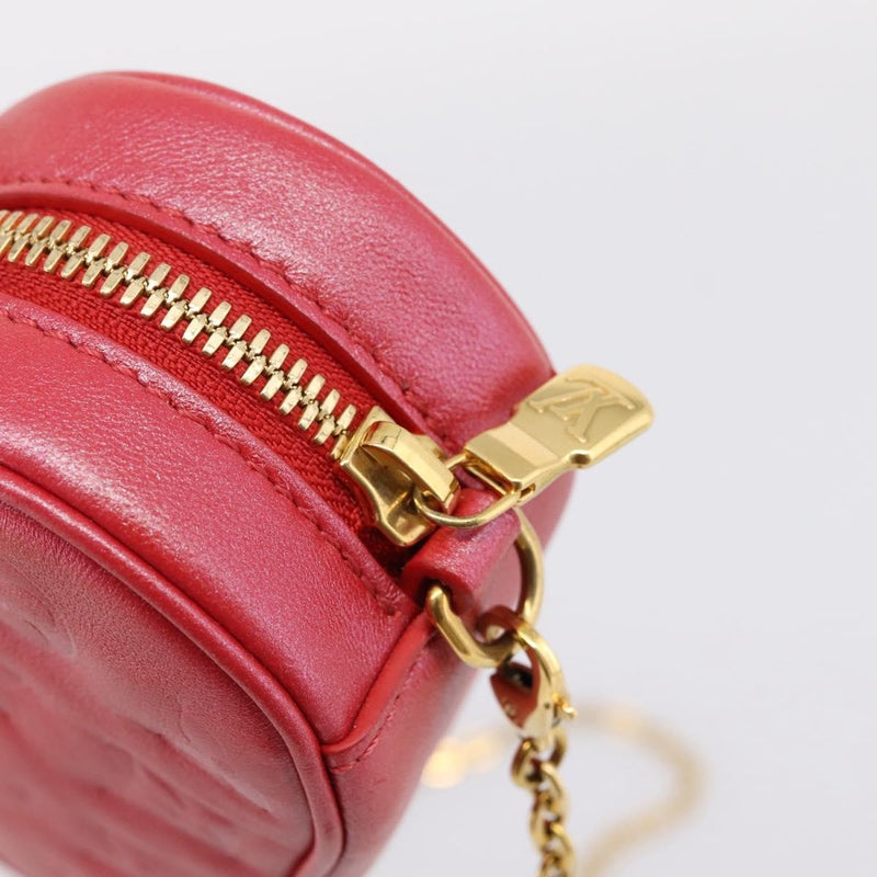 Louis Vuitton Coeur Heart On Chain Monogram Embossed Lambskin Red Leather Bag
