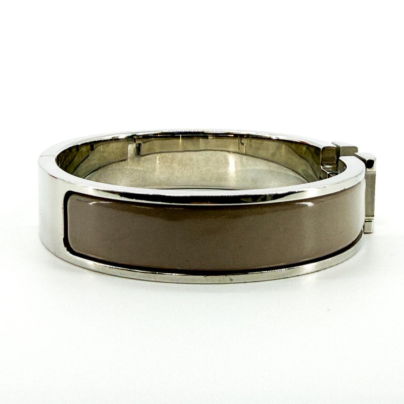 Hermes Clic H Enamel Brown Silver Bijoux