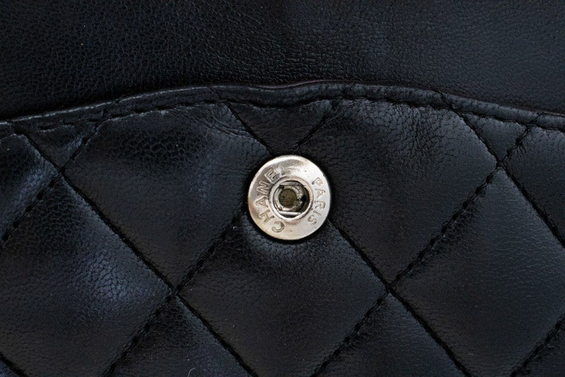 Chanel Classic Bowler Quilted Caviar Black Leather Bag