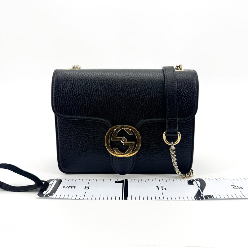 Gucci Interlocking Leather Black Bag