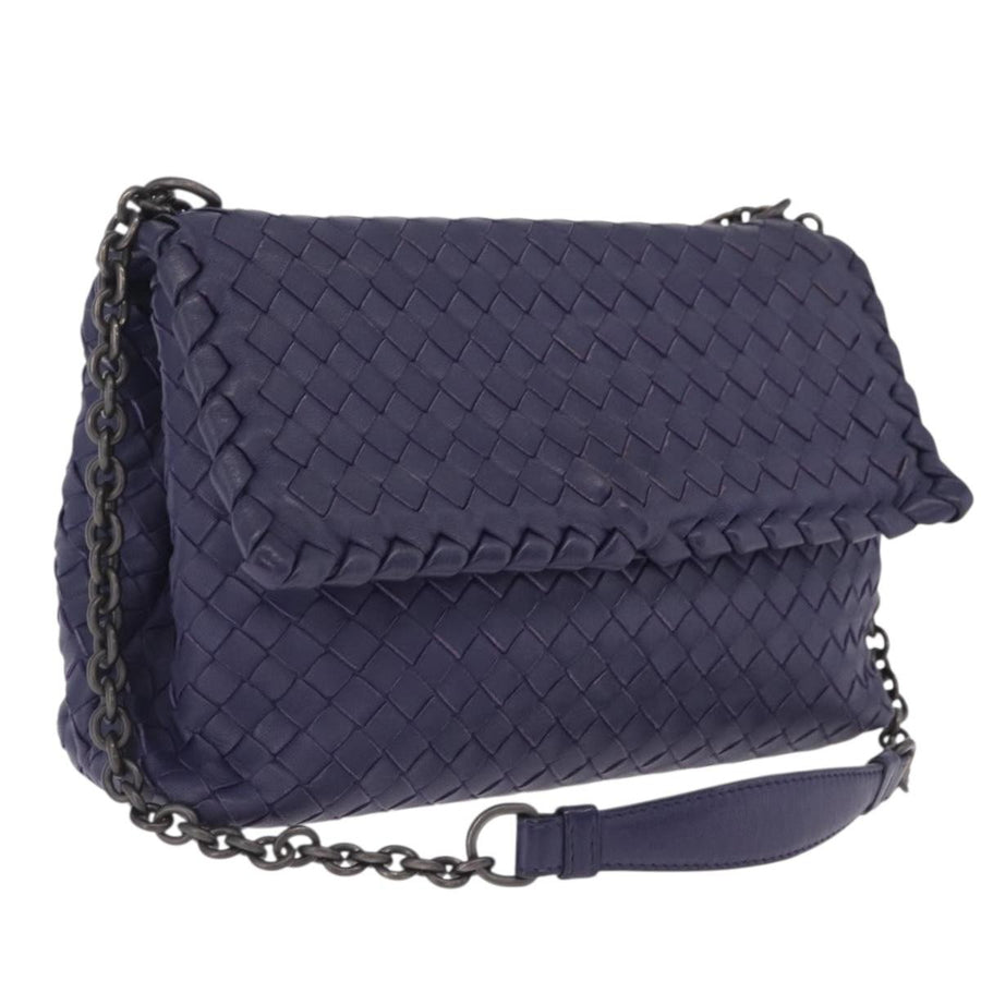 Bottega Veneta Olimpia Intrecciato Nappa Purple Leather Bag