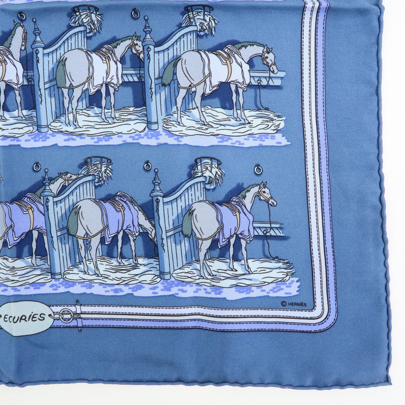 Hermes Carré 42 Silk Blue Accessory