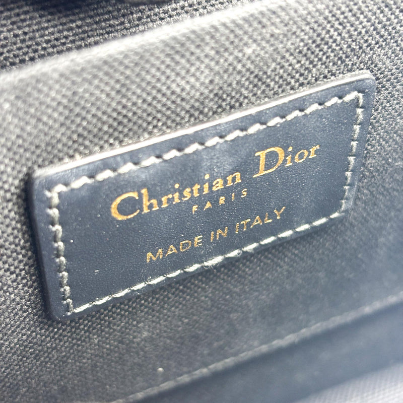 Christian Dior 30 Montaigne Flap Oblique Canvas Beige Leather Bag