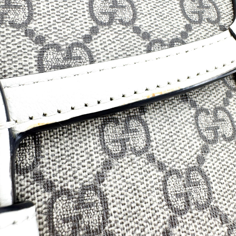 Gucci Horsebit 1955 Gg Coated Canvas With Leather Beige Bag
