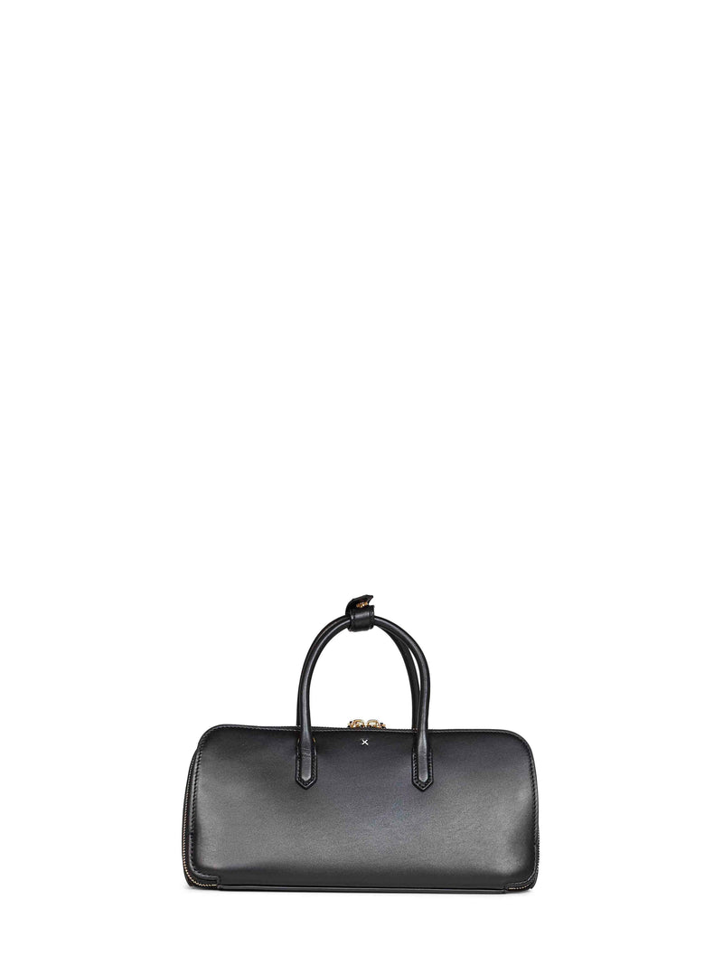 Alaïa Delta Top Handle Bag — Black Calf Leather