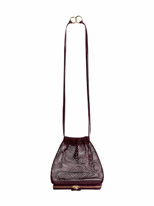 Alaïa Le Pochon Shoulder Bag — Burgundy Polyamide
