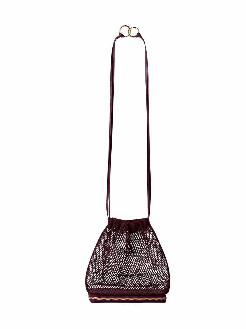 Alaïa Le Pochon Shoulder Bag — Burgundy Polyamide