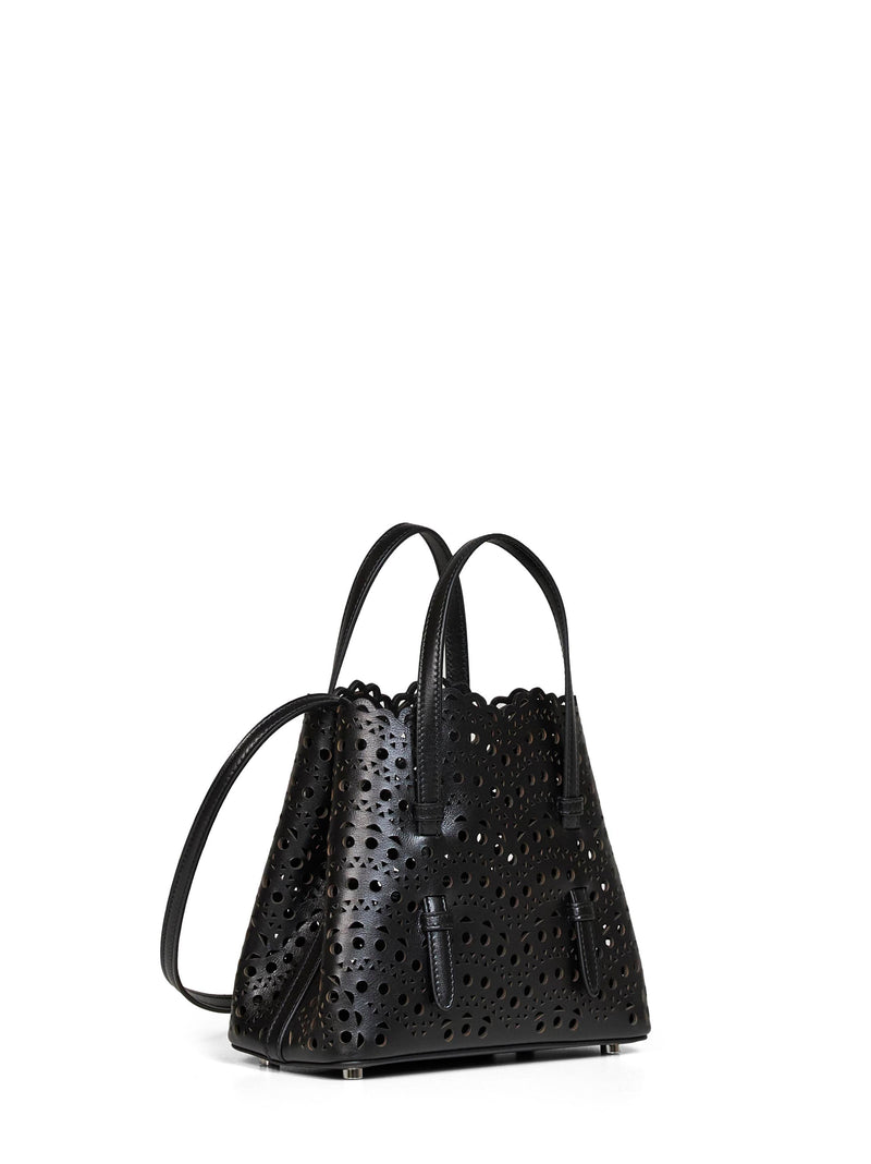 Alaïa Openwork Lambskin Tote Bag — Black
