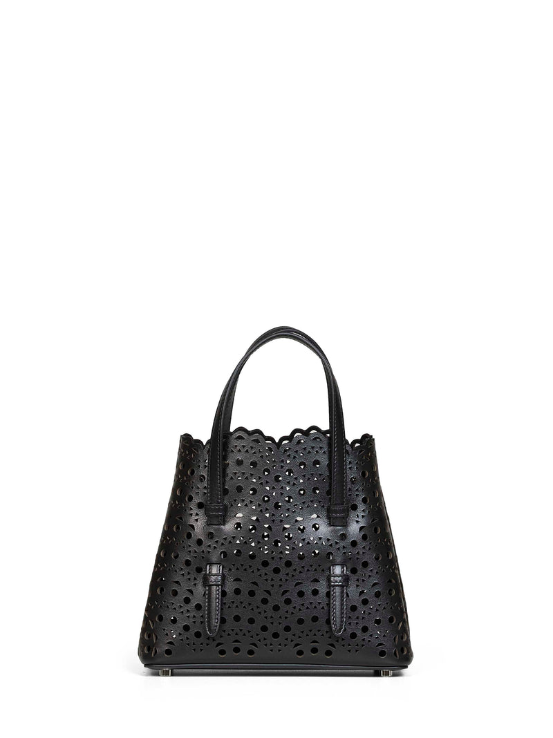 Alaïa Openwork Lambskin Tote Bag — Black