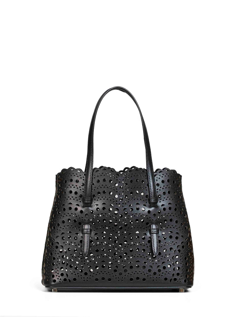 Alaïa Mina 25 Tote Bag — Black Calf Leather