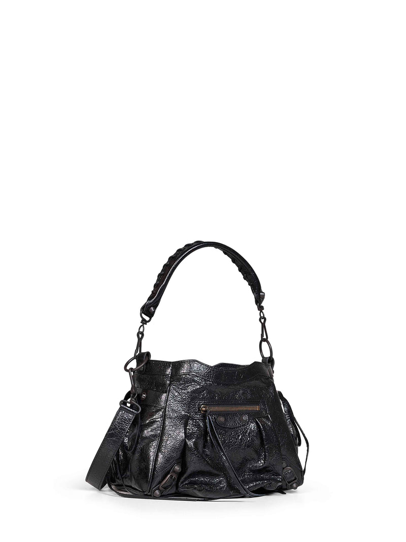 Balenciaga Le City Shoulder Bag — Black Goatskin