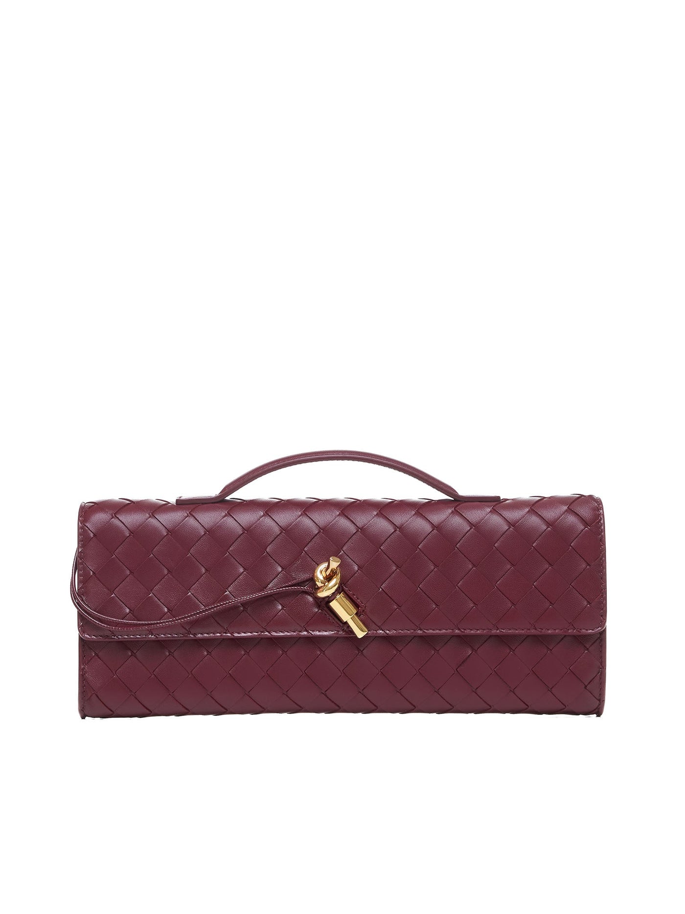 Bottega Veneta Andiamo Clutch — Red Lambskin