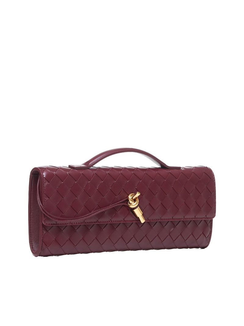 Bottega Veneta Andiamo Clutch — Red Lambskin
