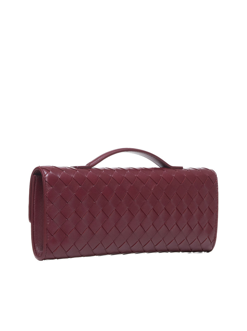 Bottega Veneta Andiamo Clutch — Red Lambskin