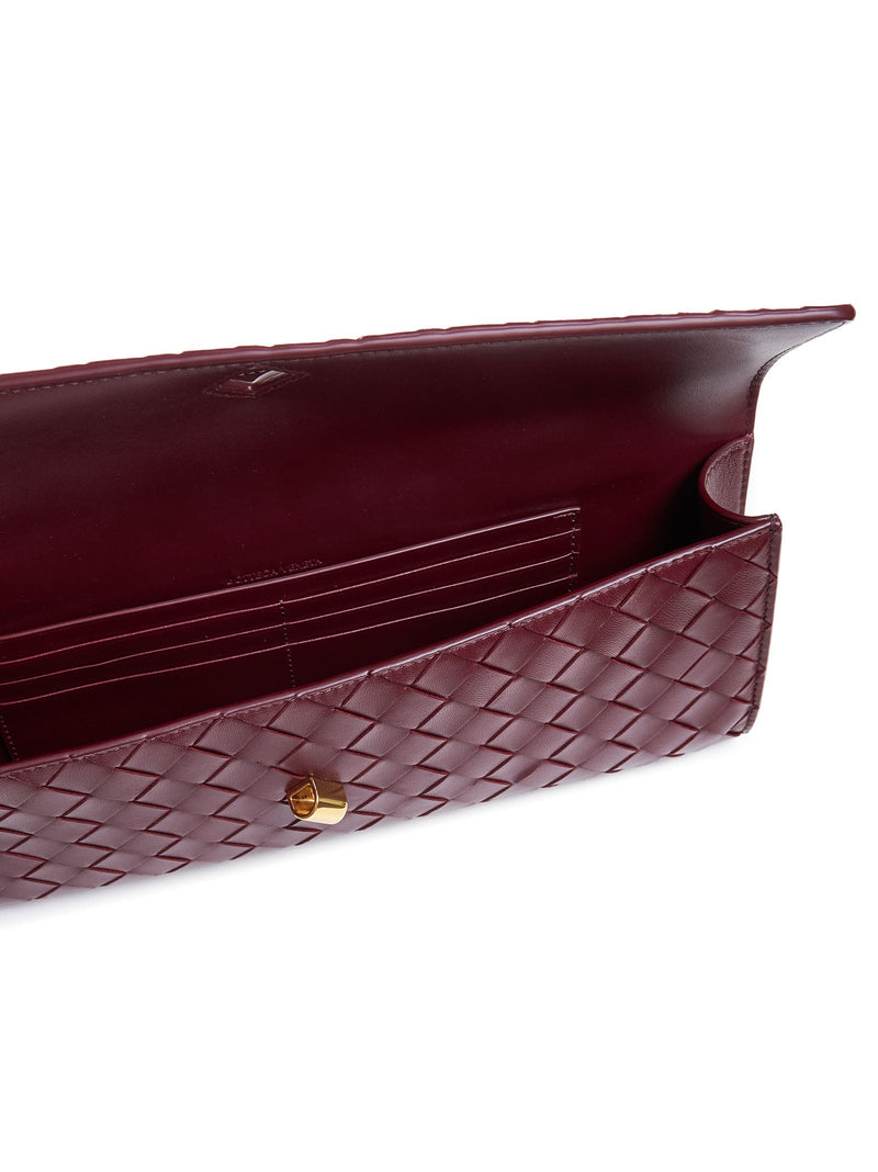 Bottega Veneta Andiamo Clutch — Red Lambskin