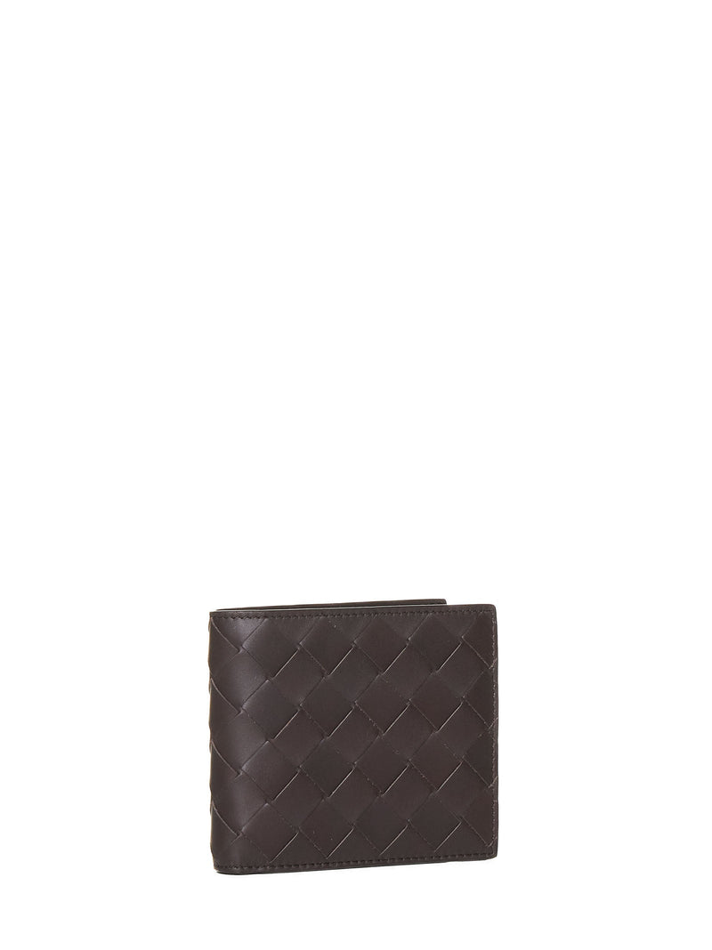 Bottega Veneta Intrecciato Leather Bi-Fold Wallet — Brown Calf & Purses