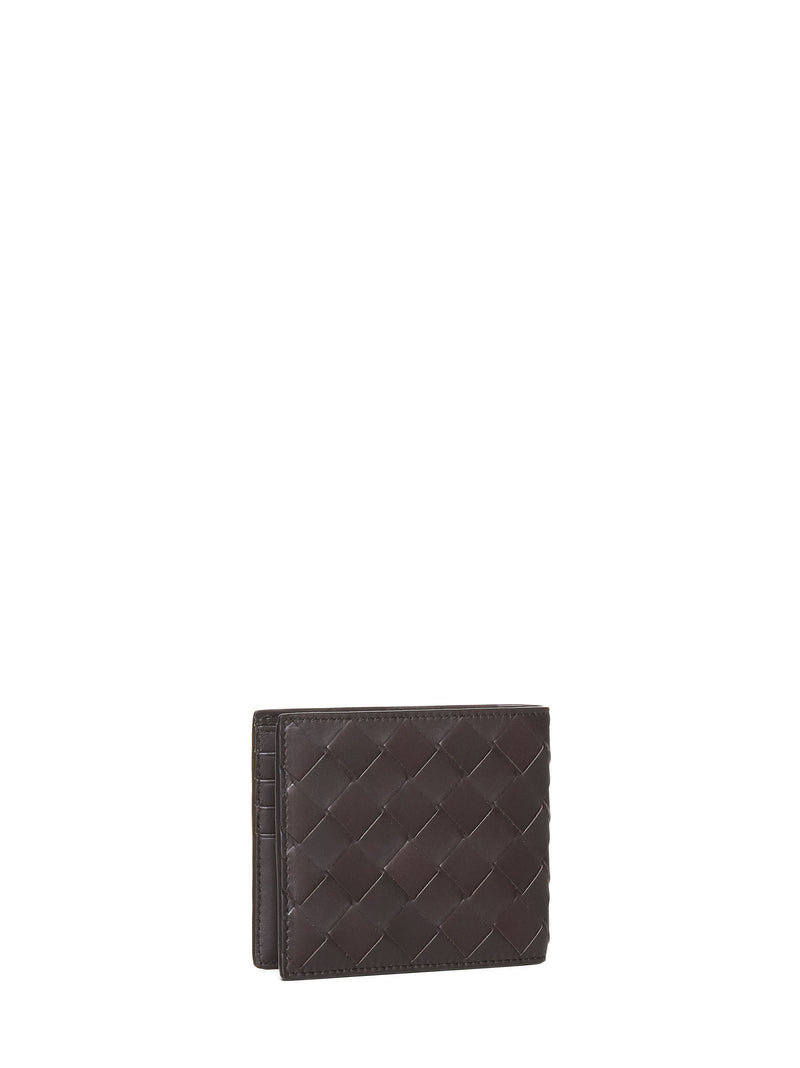 Bottega Veneta Intrecciato Leather Bi-Fold Wallet — Brown Calf & Purses
