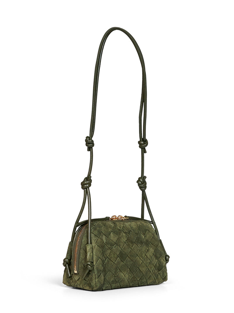 Bottega Veneta Concert Shoulder Bag — Green Calfskin