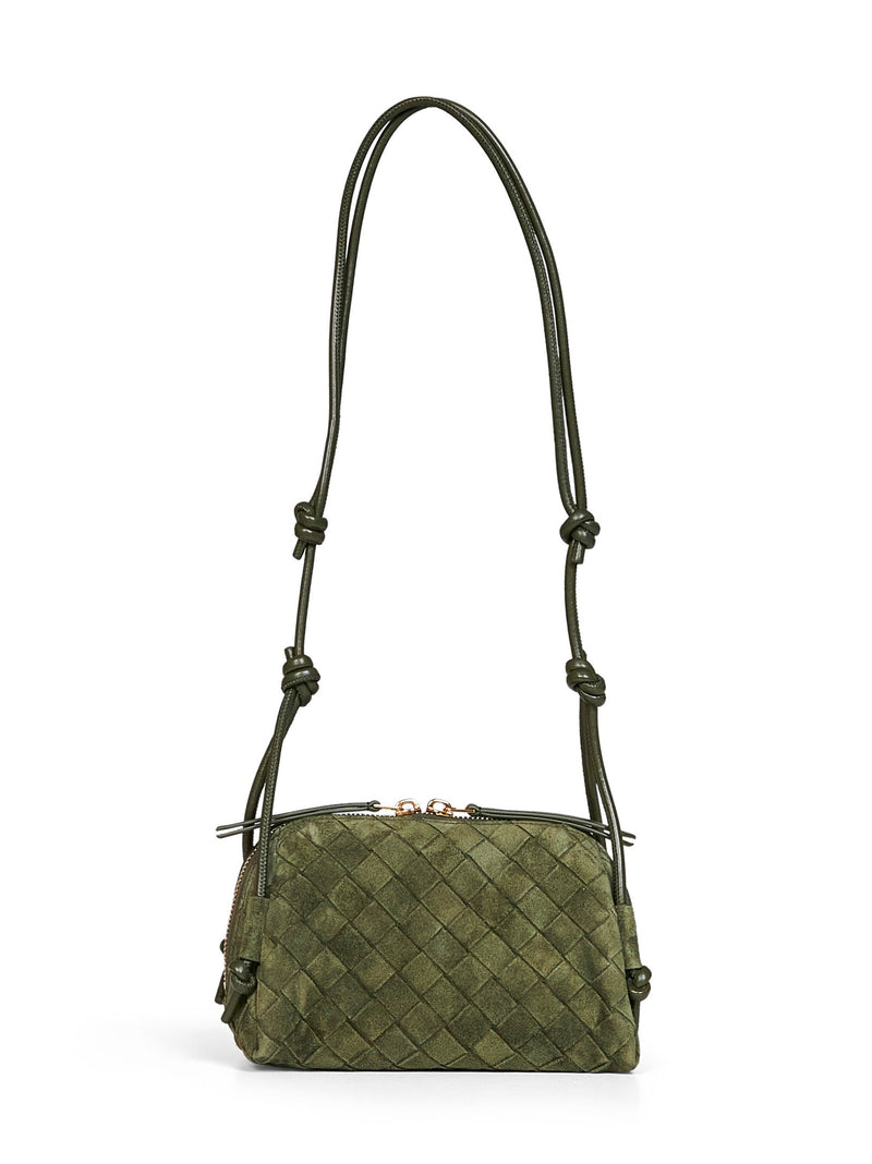 Bottega Veneta Concert Shoulder Bag — Green Calfskin