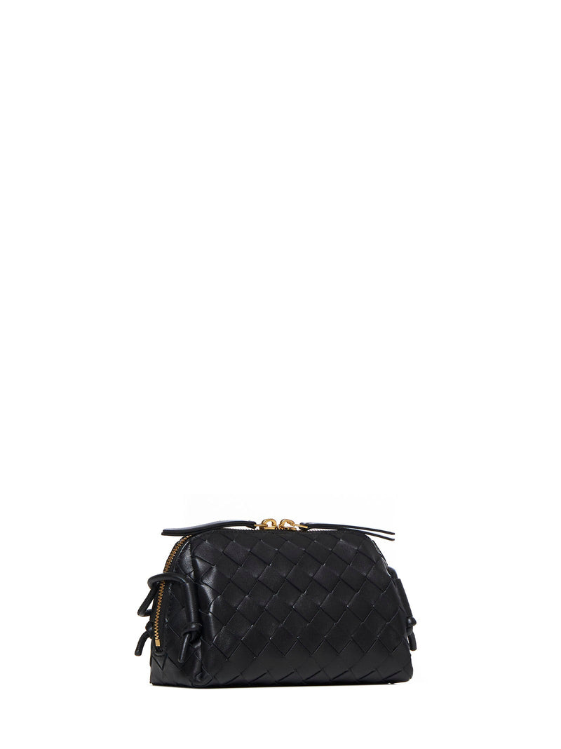 Bottega Veneta Shoulder Bag — Black Lamb Skin