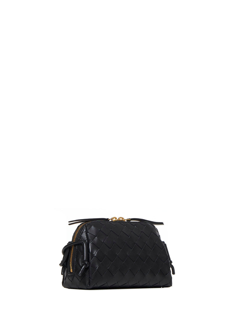 Bottega Veneta Shoulder Bag — Black Lamb Skin