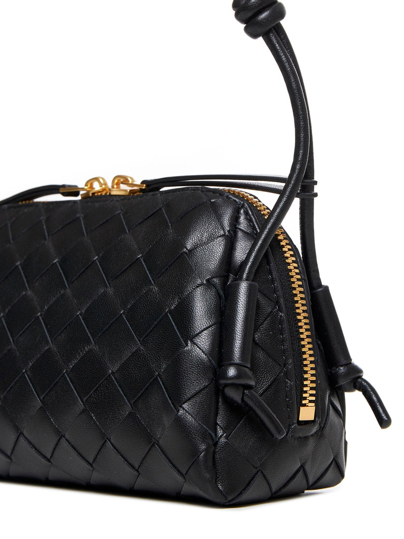 Bottega Veneta Shoulder Bag — Black Lamb Skin