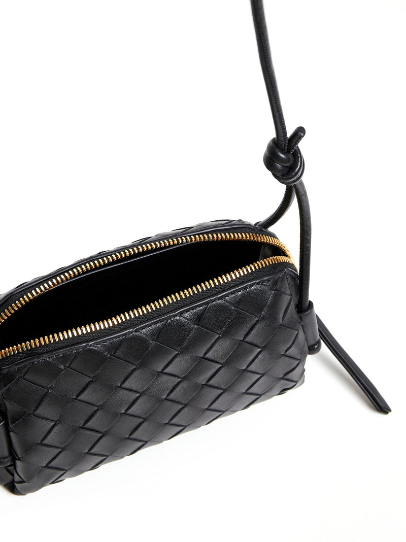 Bottega Veneta Shoulder Bag — Black Lamb Skin
