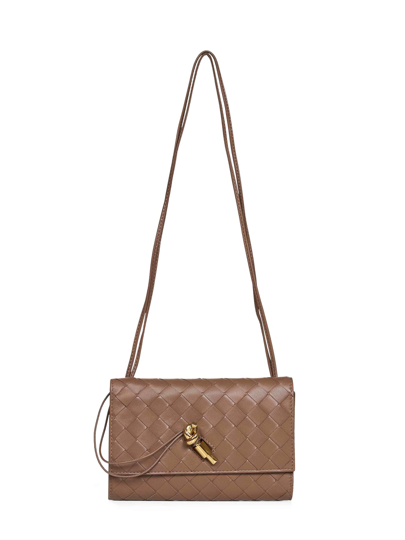 Bottega Veneta Shoulder Bag — Brown Lambskin