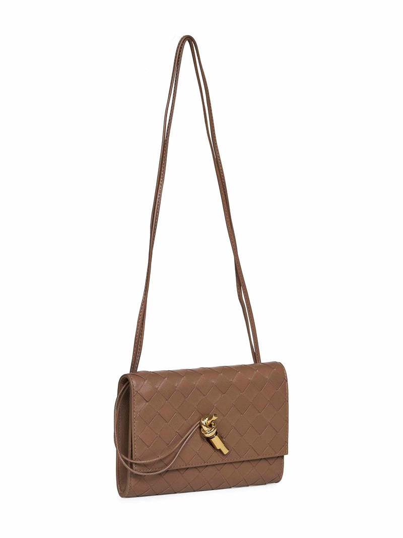 Bottega Veneta Shoulder Bag — Brown Lambskin