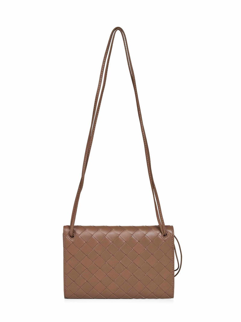 Bottega Veneta Shoulder Bag — Brown Lambskin