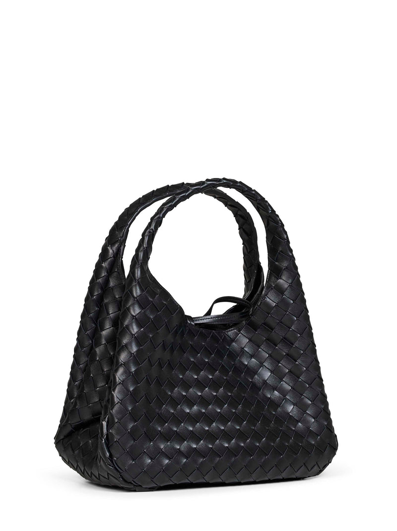 Bottega Veneta Shoulder Bag — Black Lambskin