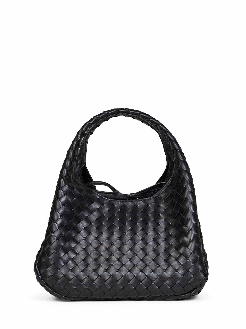 Bottega Veneta Shoulder Bag — Black Lambskin