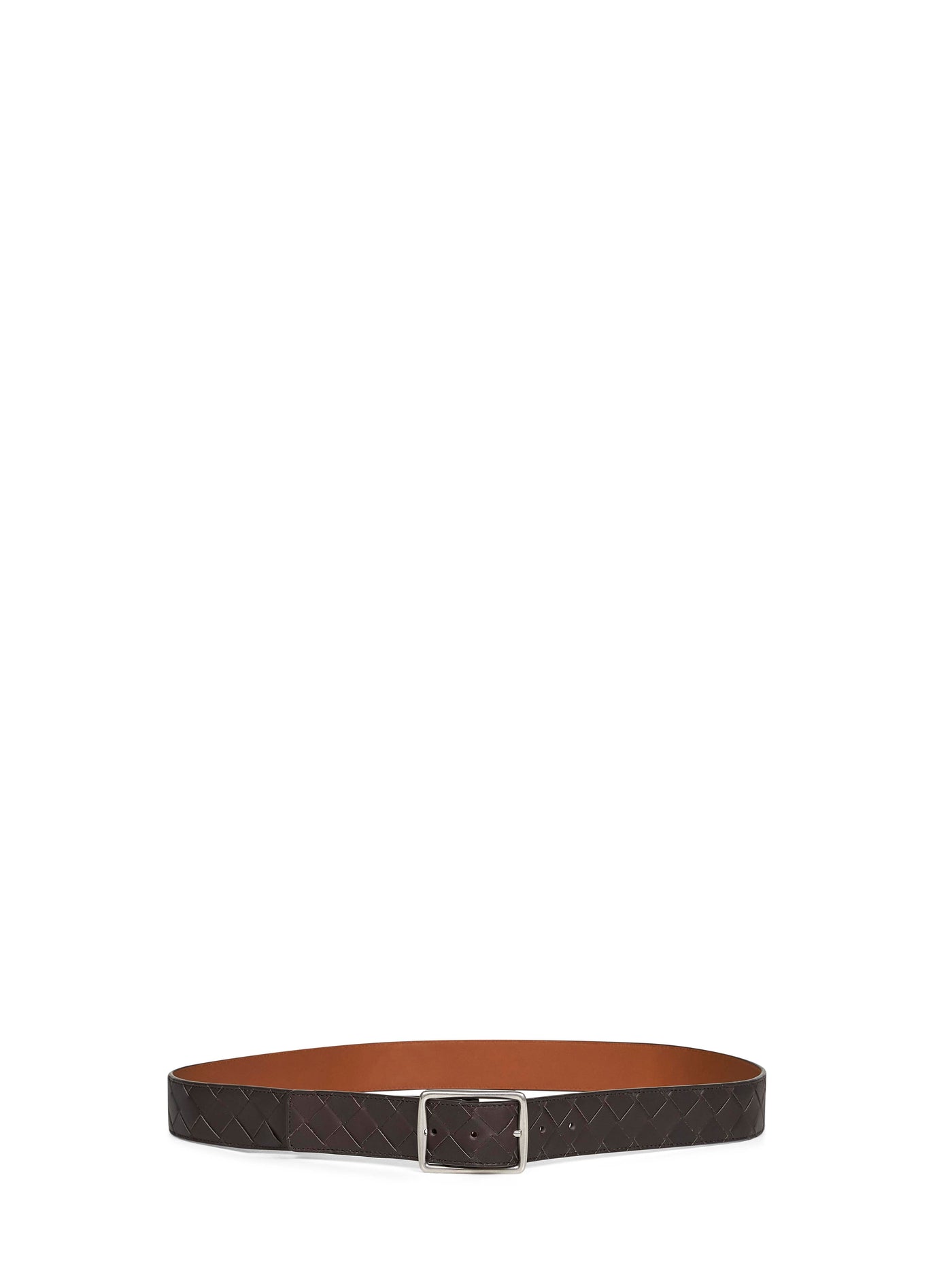 Bottega Veneta Reversible Intrecciato Calfskin Belt — Brown
