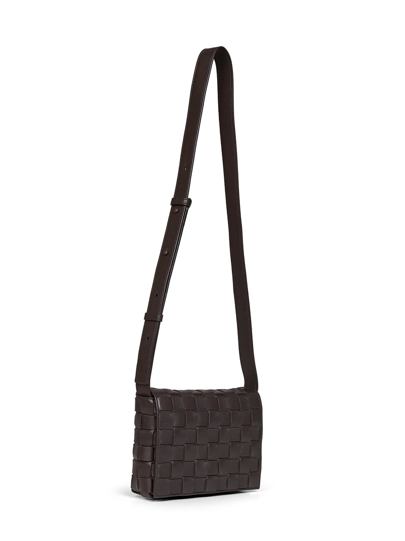 Bottega Veneta Orto Crossbody Bag — Brown Calfskin Leather