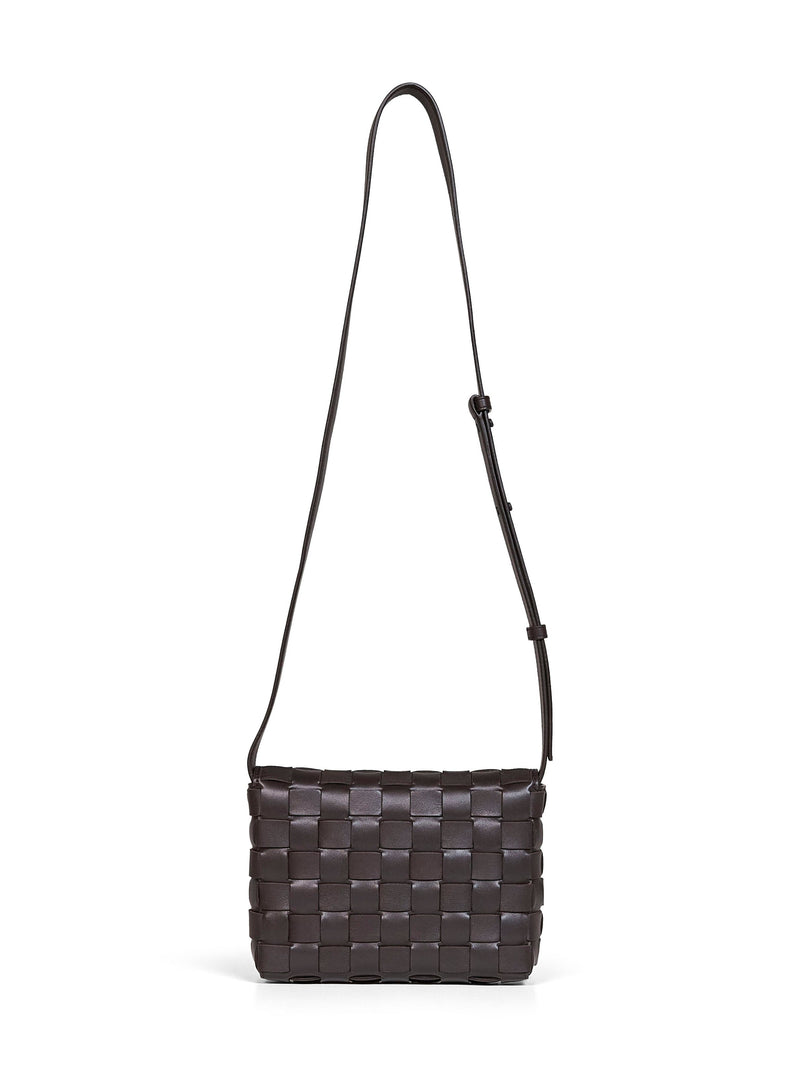 Bottega Veneta Orto Crossbody Bag — Brown Calfskin Leather