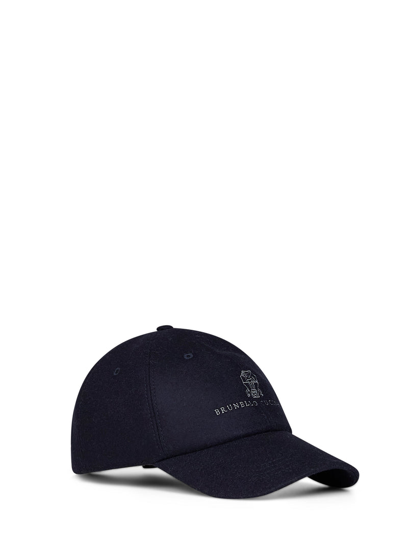 Brunello Cucinelli M038p9850-Cfm33 Virgin Wool Baseball Cap — Navy Caps