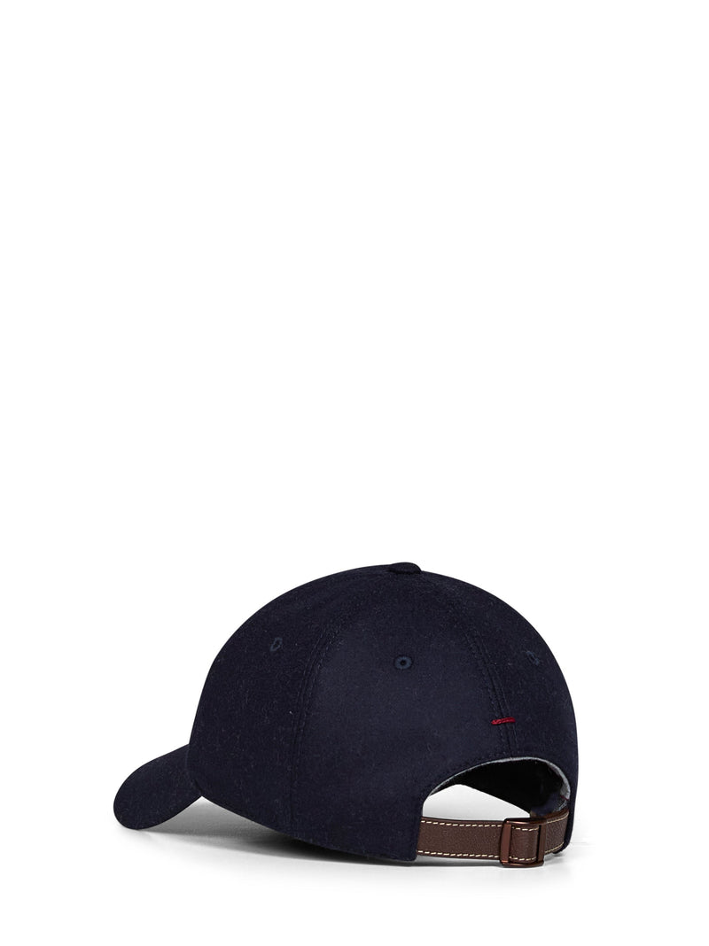 Brunello Cucinelli M038p9850-Cfm33 Virgin Wool Baseball Cap — Navy Caps